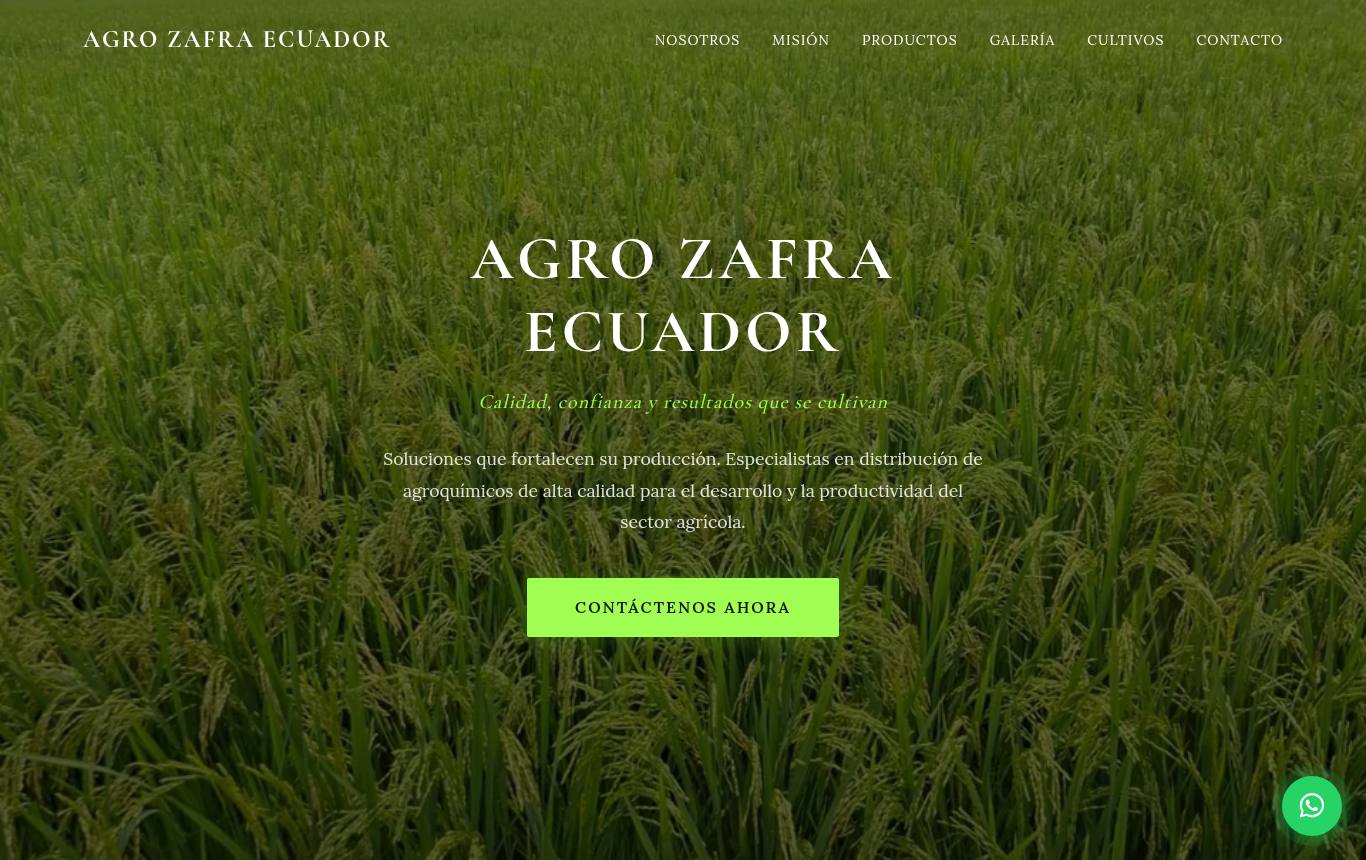 Captura del sitio de Agro Zafra Ecuador