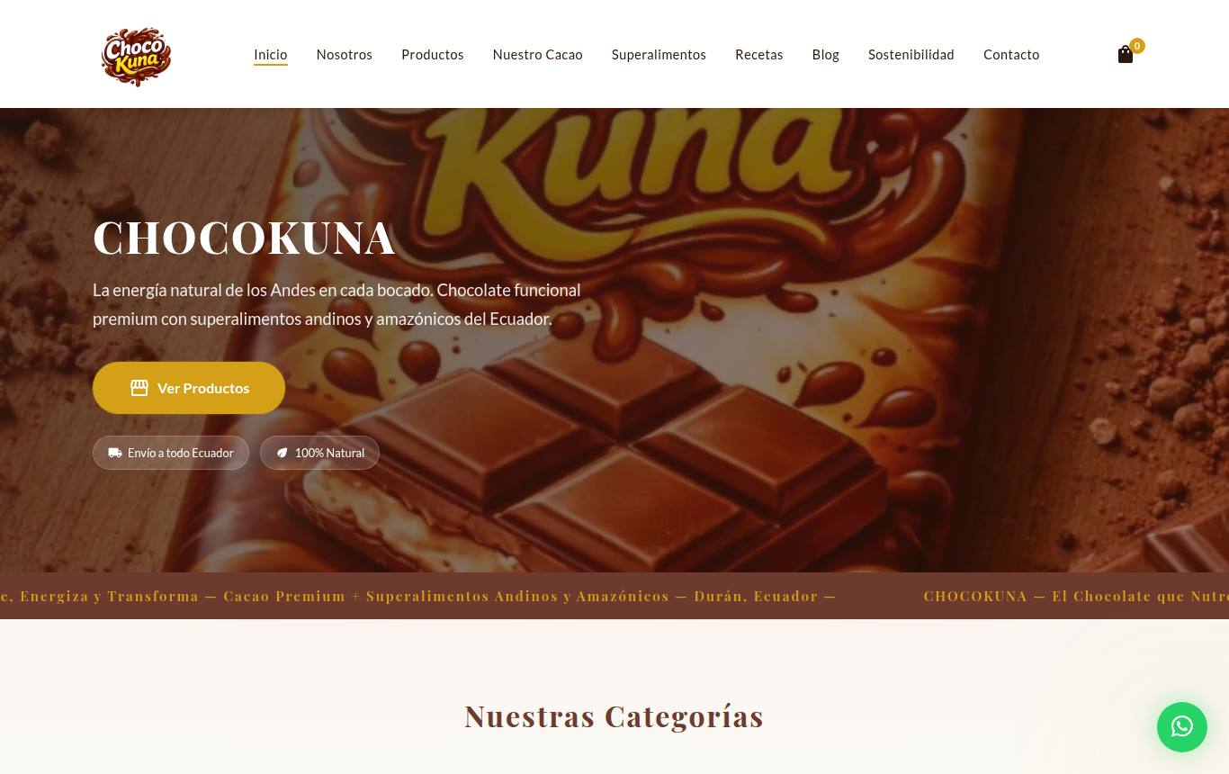 Captura del sitio de Chocokuna