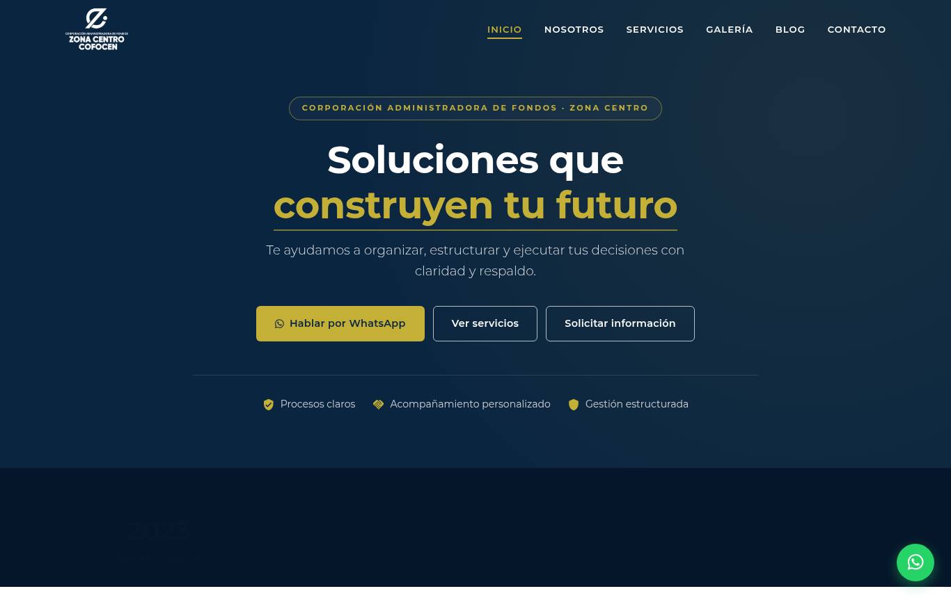 Captura del sitio de COFOCEN