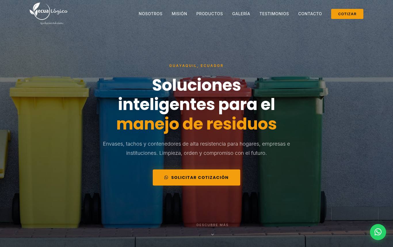 Captura del sitio de Ecualógico