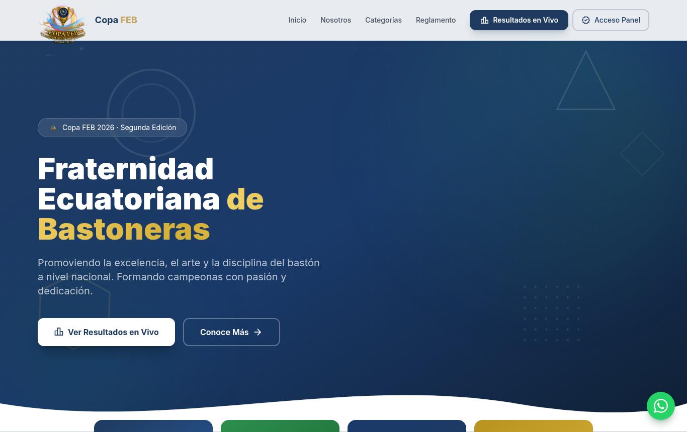 Captura del sitio de Fraternidad Ecuatoriana de Bastoneras (FEB)