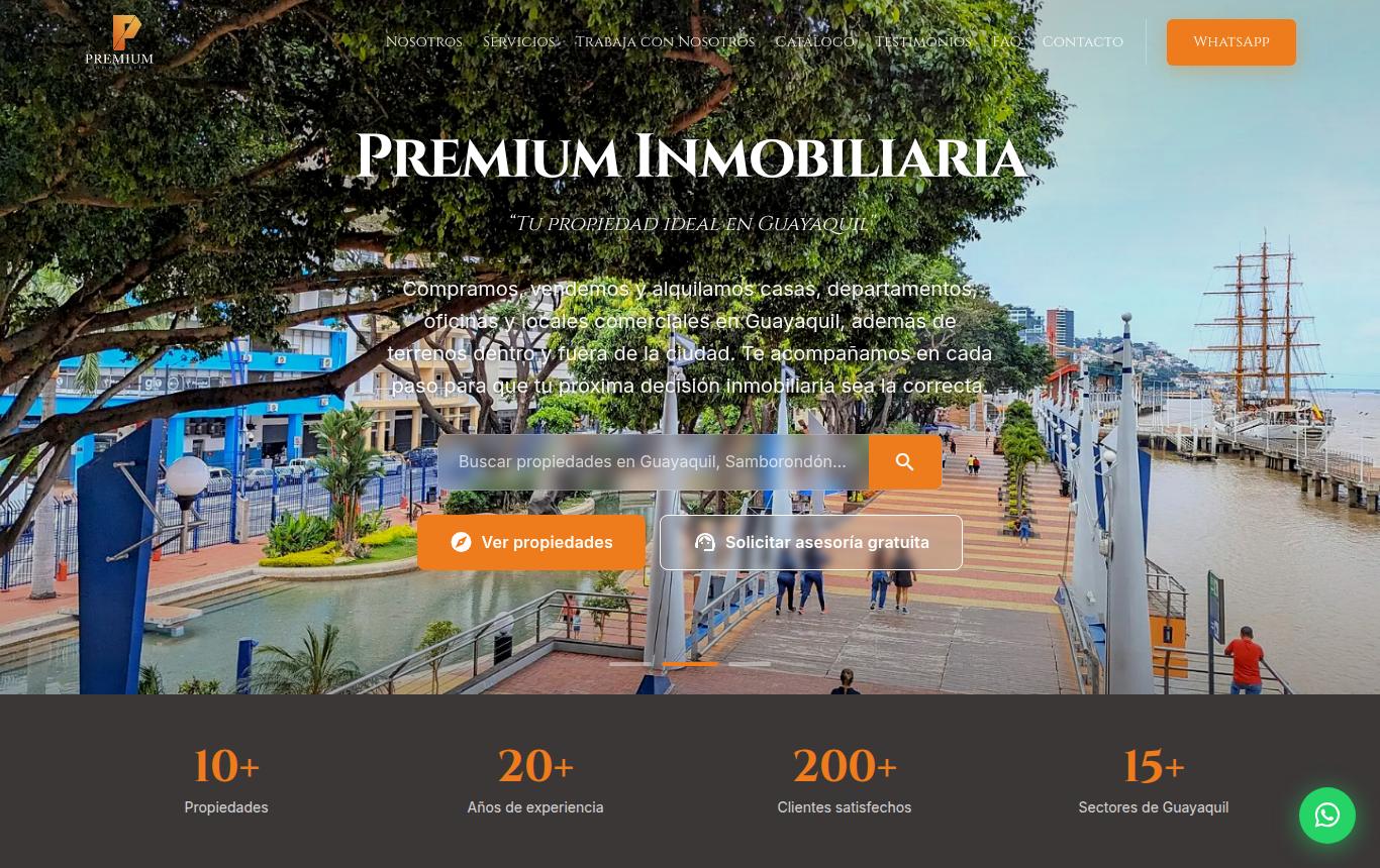 Captura del sitio de Premium Inmobiliaria
