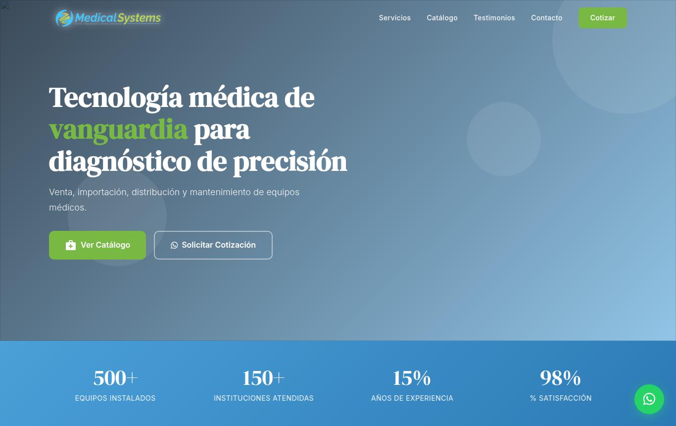 Captura del sitio de Medical Systems