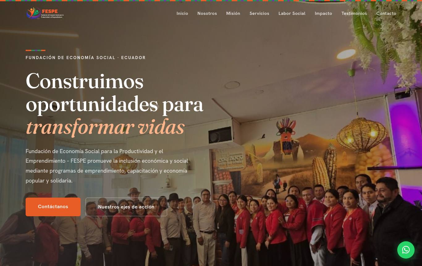 Captura del sitio de Fundación FESPE