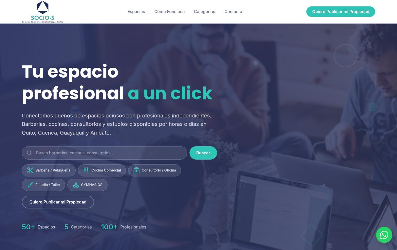 Captura del sitio de SOCIO-S